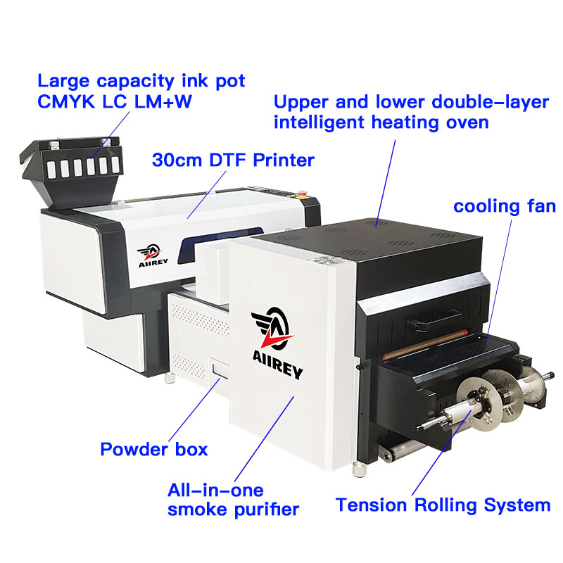 A2 T-Shirt DTF Farbe CMYK W LC LM Nanometer NY Drucker-Machine Double Heads neun